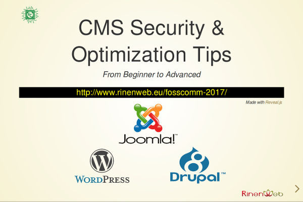 Παρουσίαση: CMS Security & Optimization Tips @ FOSSCOMM 2017